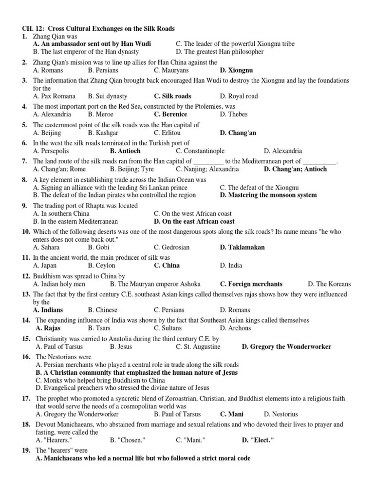 ️The Silk Road Worksheet Answers Free Download Goodimg.co
