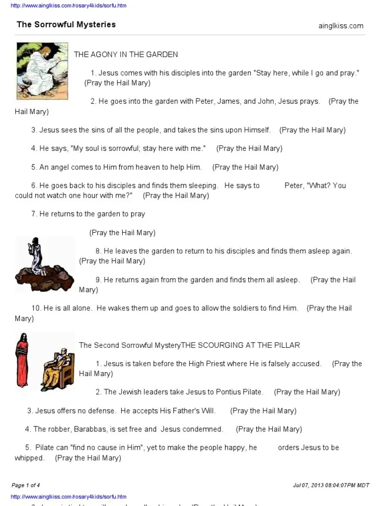 sorrowful mysteries for kids Crucifixion Rosary