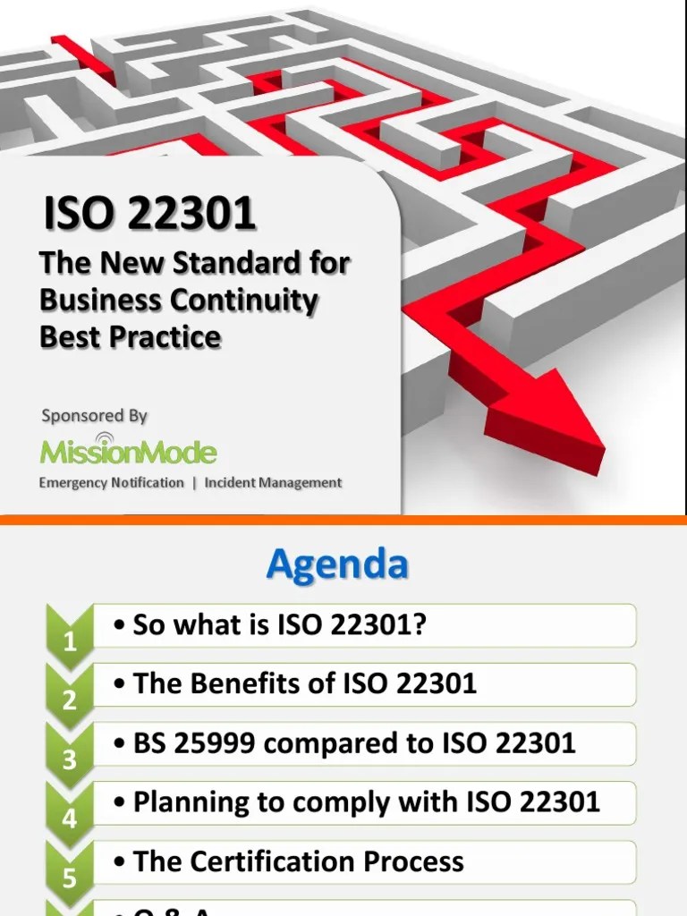 ISO 22301 The New Standard For Business Continuity Best Practice