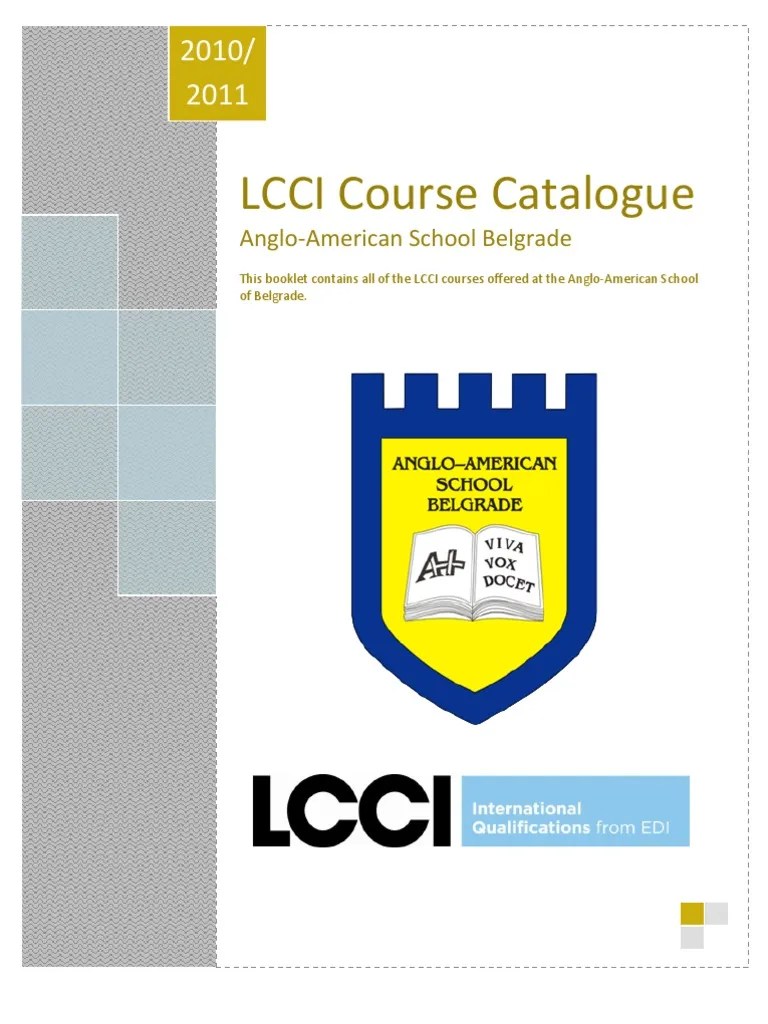 LCC I Course Catalogue PDF Test (Assessment) Educational Technology