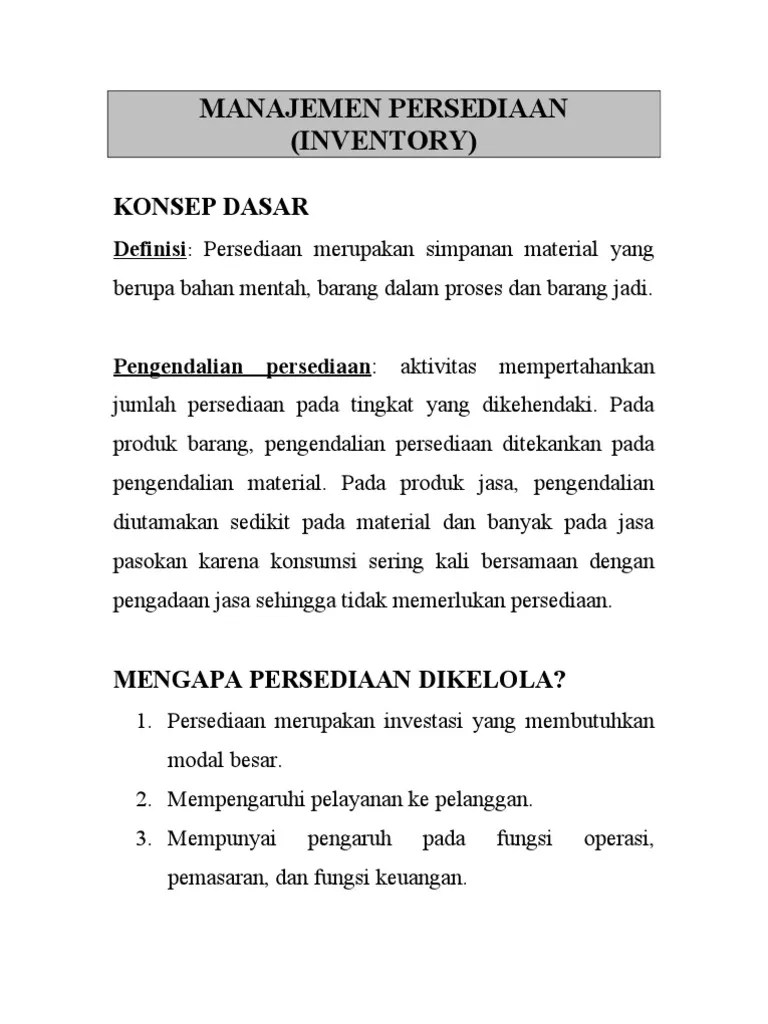 Manajemen Persediaan | PDF