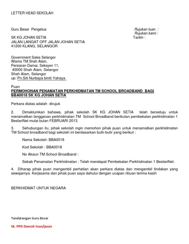 Cara Buat Surat Memohon Unifi Tnb