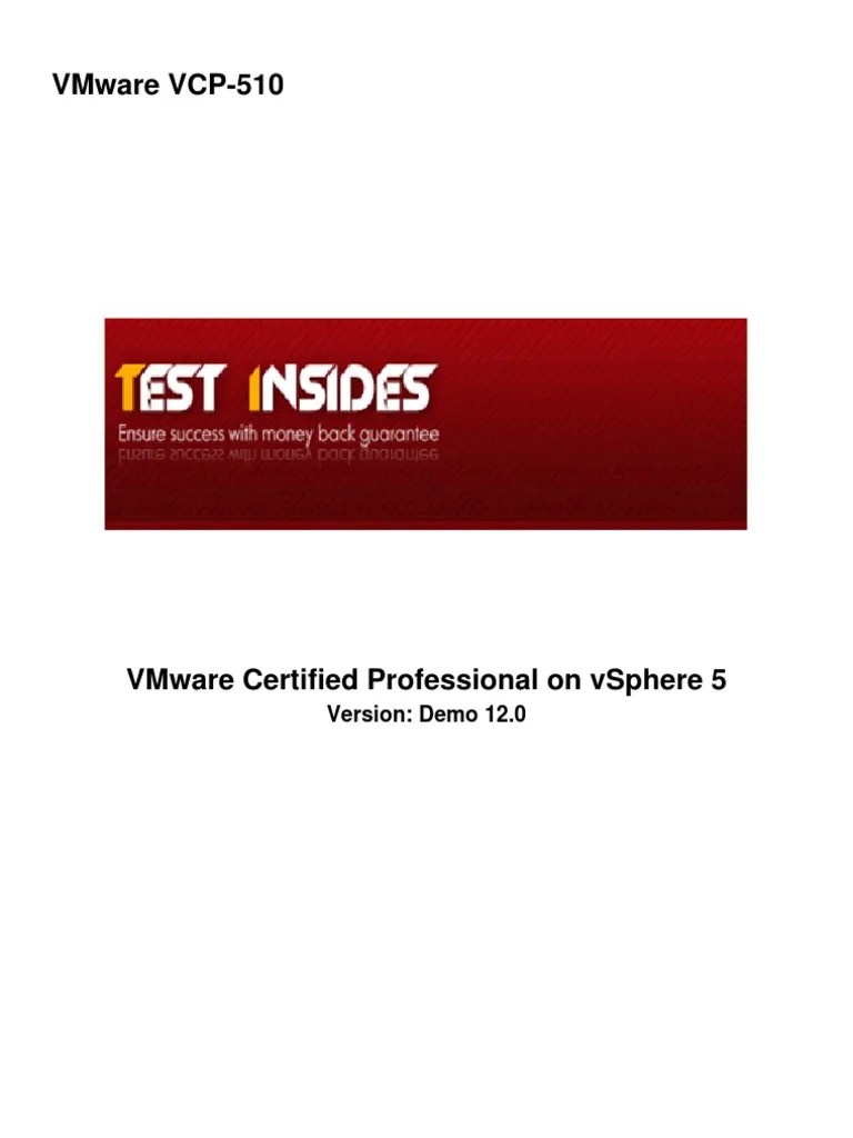 VCP510 VMware Certified Professional on vSphere 5 V Mware