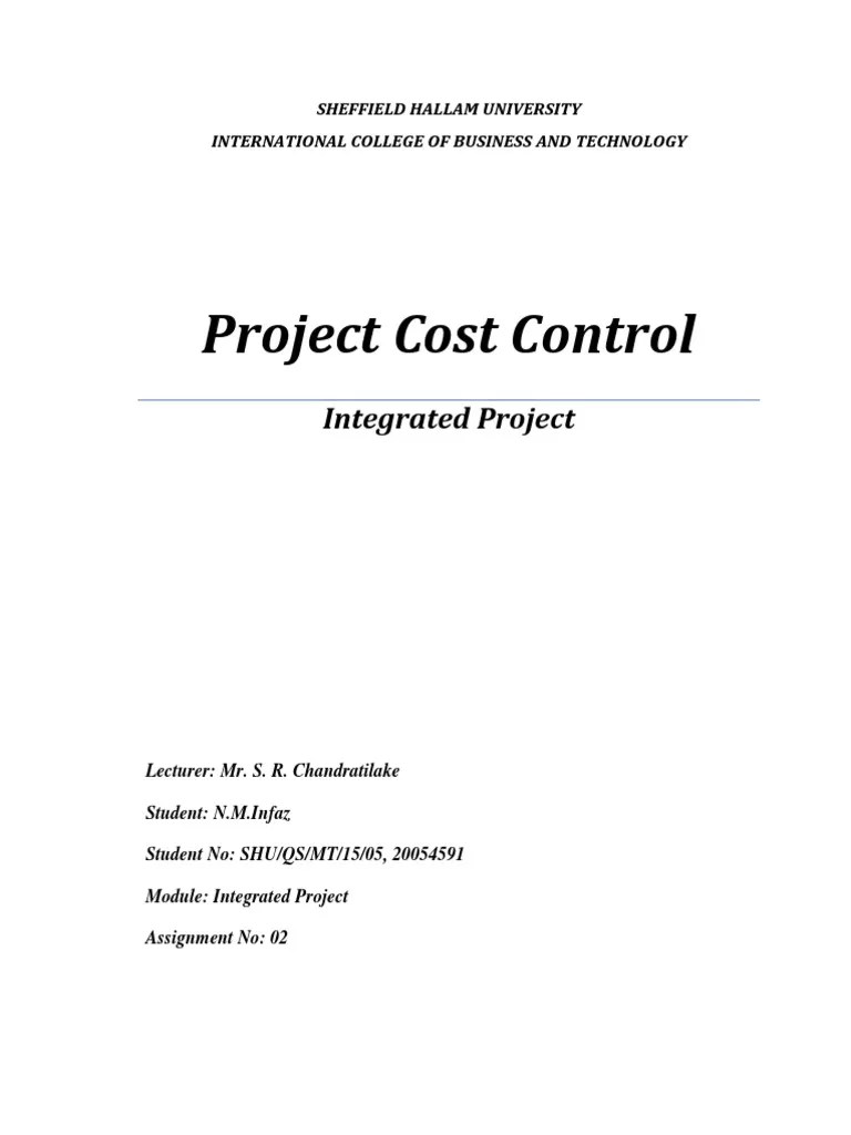 Project Cost Control PDF Cost Accounting Valuation (Finance)