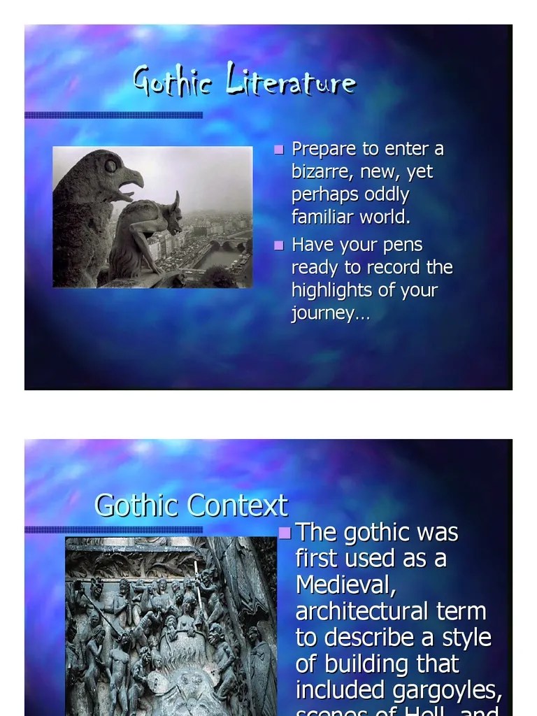 Elements of Gothic Literature PPT Gothic Fiction Vampires