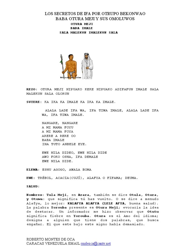 16 Otura Meji Religión y creencia