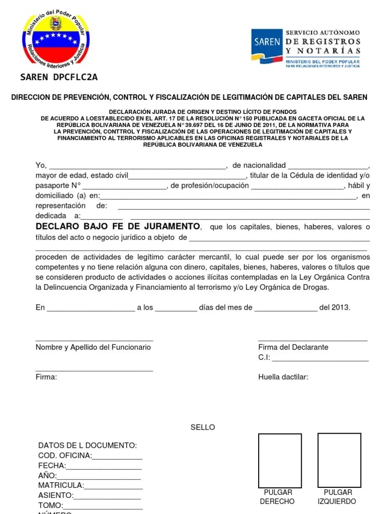 Declaracion Jurada PDF