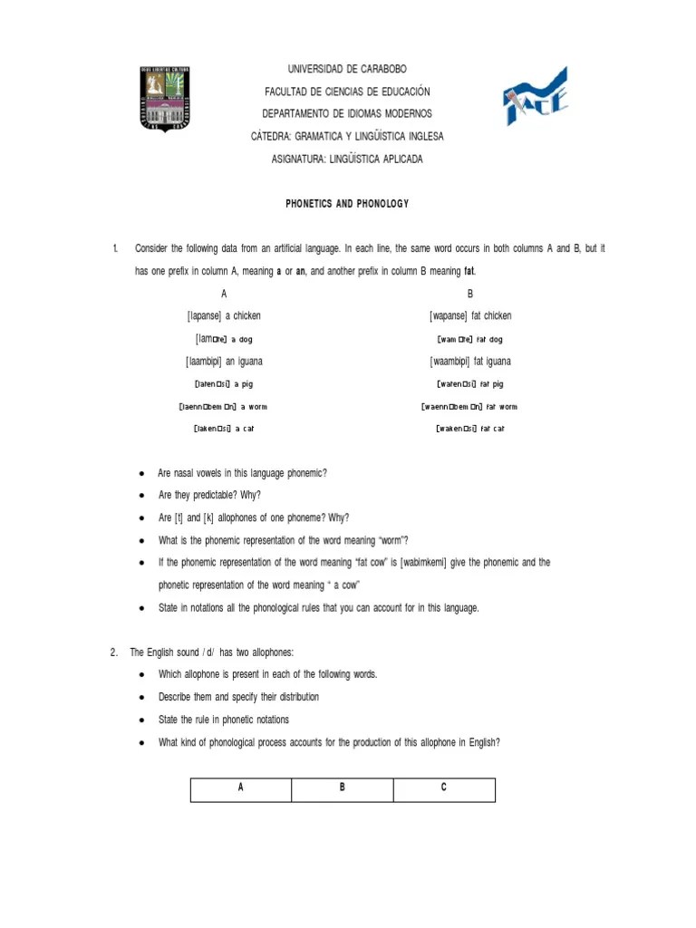 Minimal Pairs Exercises II | PDF | Phoneme | Phonetics