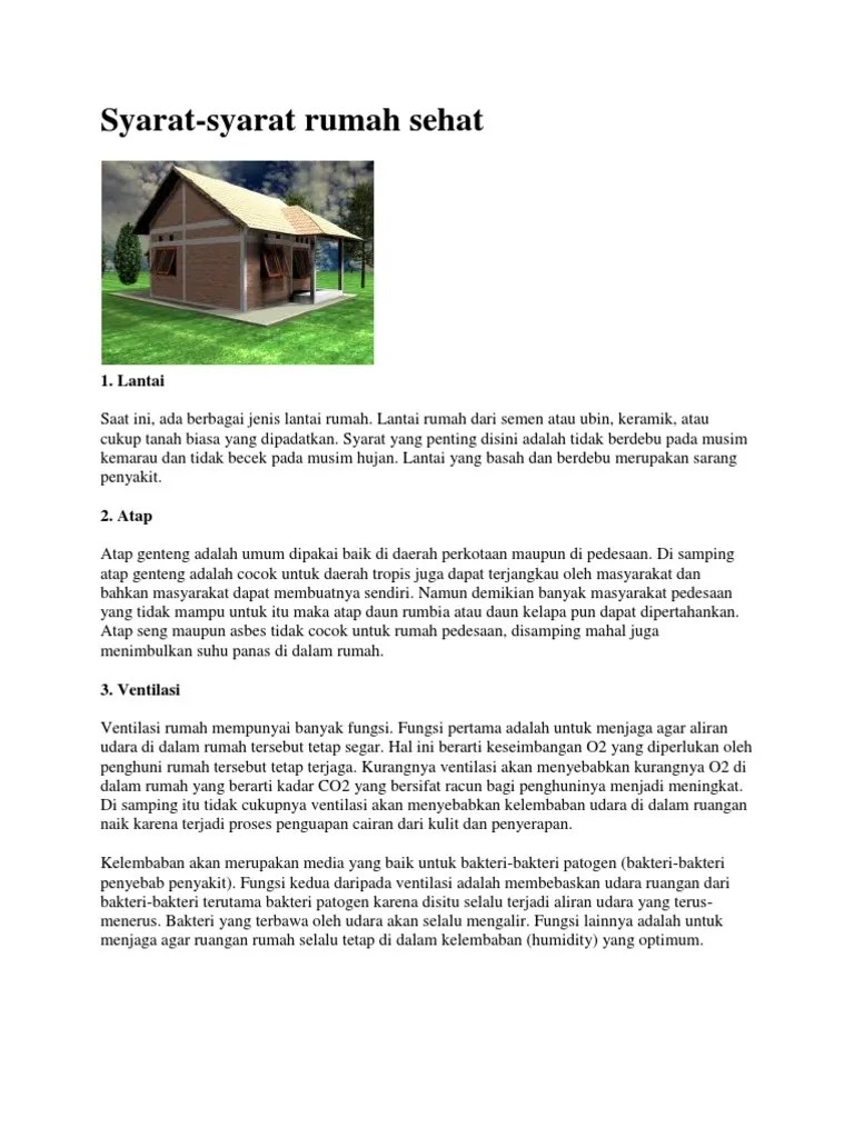 Syarat rumah sehat