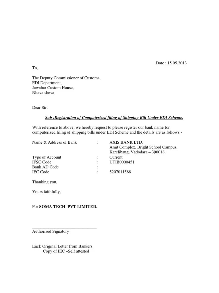 Ad Code Letter Format