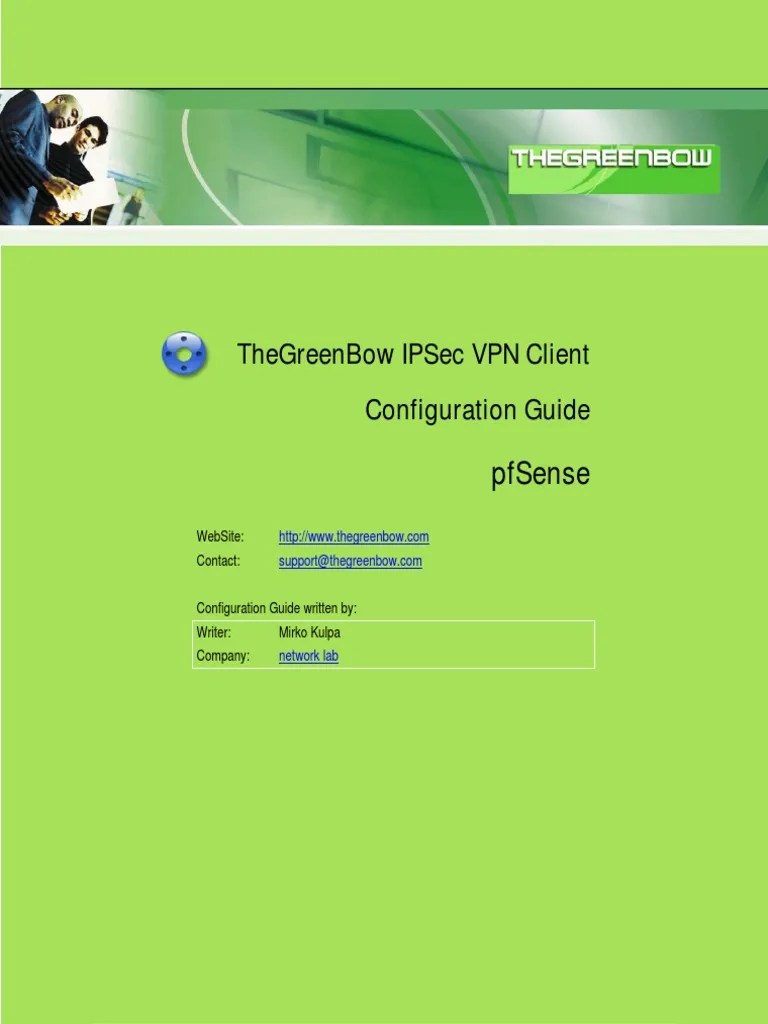 Pfsense VPN Router &amp; GreenBow IPSec VPN Client Software Configuration