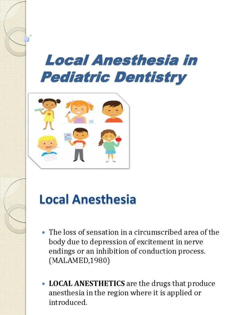Local Anesthesia in Pediatric Dentistry Injection (Medicine) Anesthesia