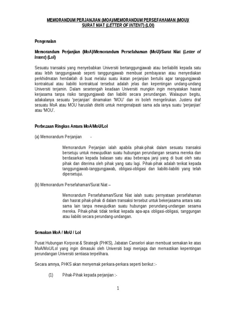 Maka melalui pekeliling ini, … Contoh Surat Nyata Hasrat