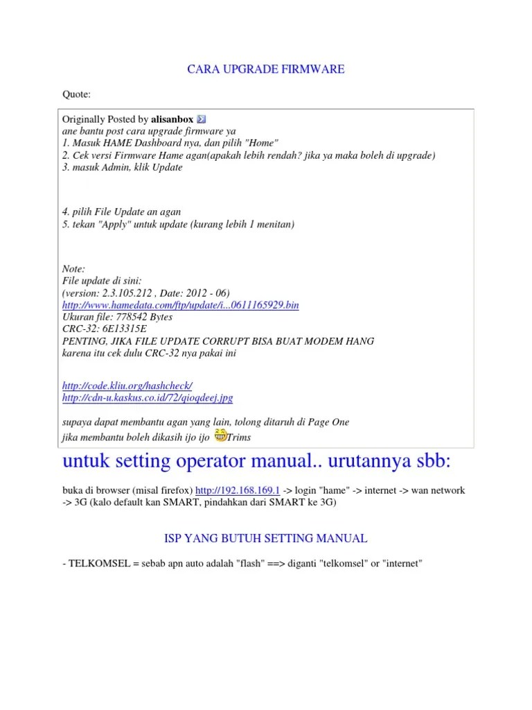 Cara Upgrade Firmware