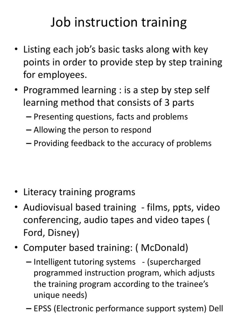 Job Instruction Training PDF