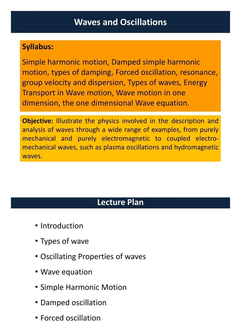 Wave and Oscillation PDF Waves Resonance