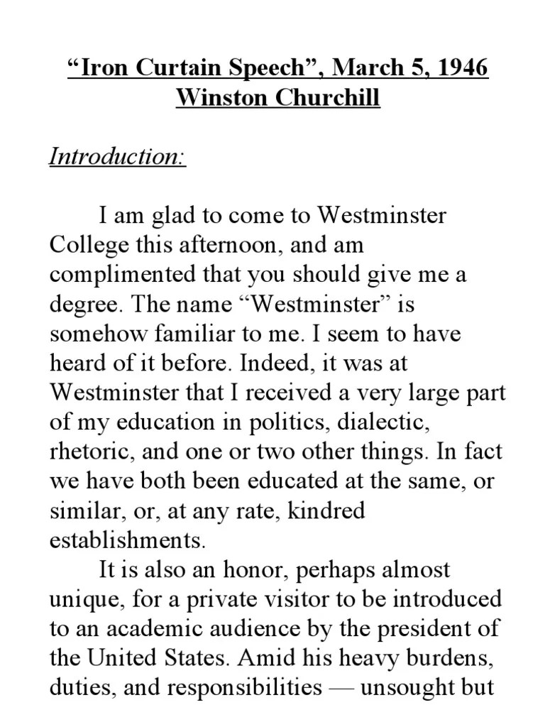 Iron Curtain Speech PDF
