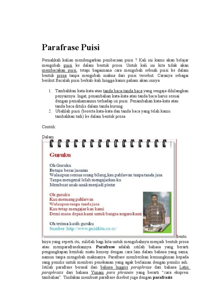 Parafrase Puisi - Doc YENI | PDF