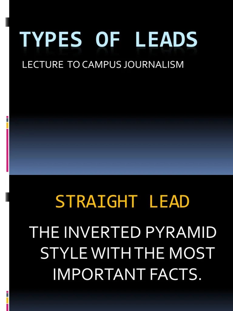 Types of Leads Journalism Violence