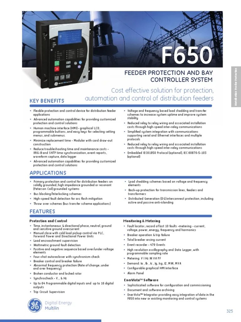 Relay GE Multilin f650 Download Free PDF Relay Scada