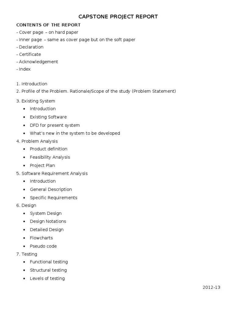 Capstone Project Report Format_NEW Software Technology Free 30