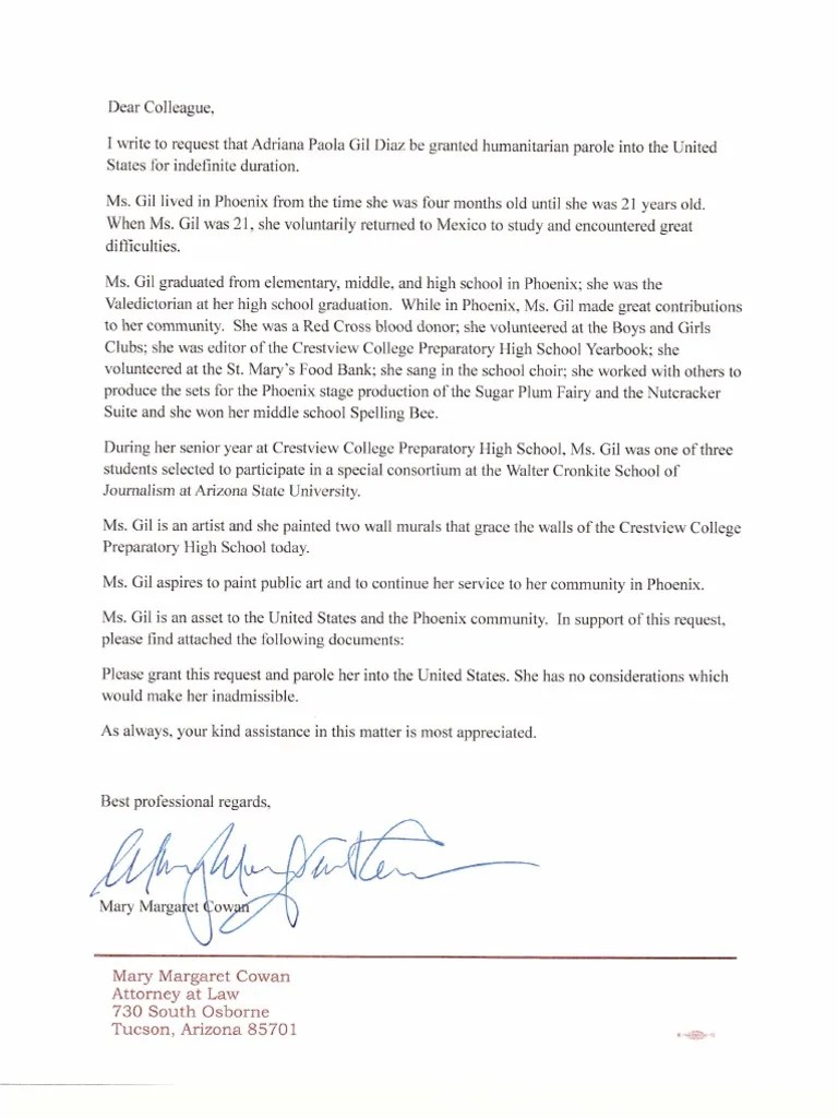 1st Request for Humanitarian Parole for DREAM 9 July 22, 2013