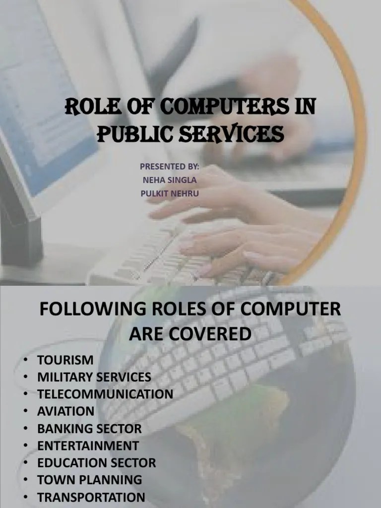 Role of Computers in Public Services PDF Educational Technology