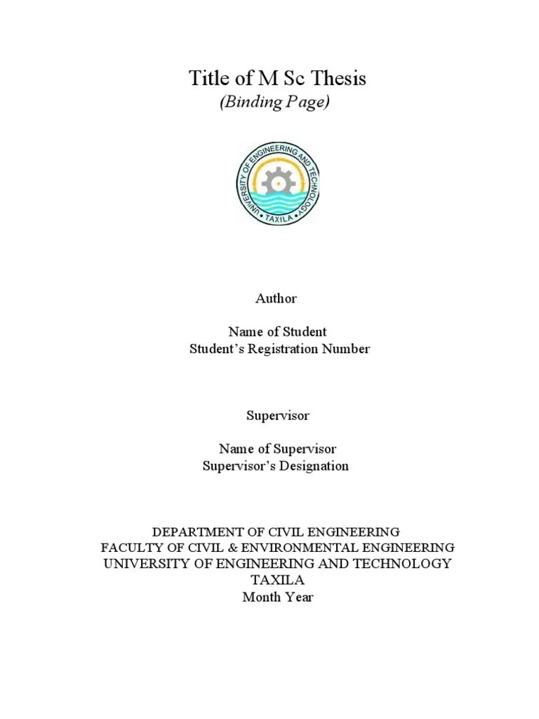 Format for MSc Thesis Master Of Science Thesis