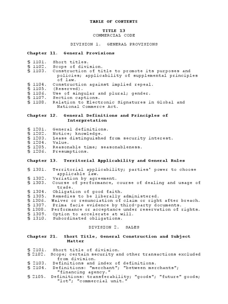 Pennsylvania Commercial Code Title 13 Security Interest Securities (Finance)