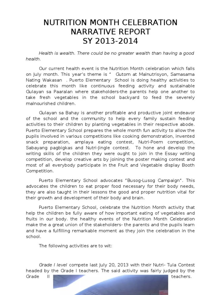 Narrative in Nutrition Month Copy Nutrition Food And