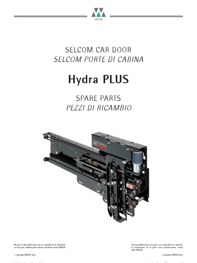 Wittur Hydra Plus Manual Manufactured Goods