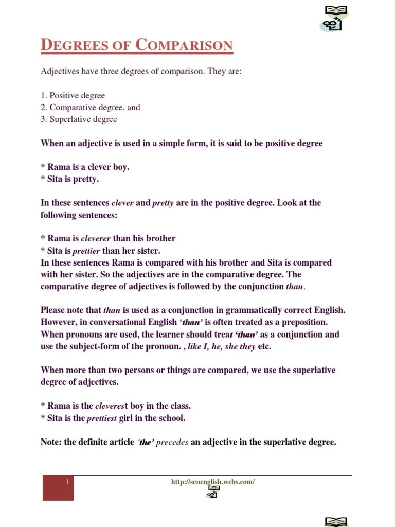 Degree | PDF | Adjective | Syntactic Relationships