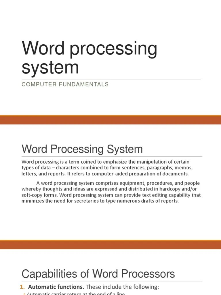 Word Processing System