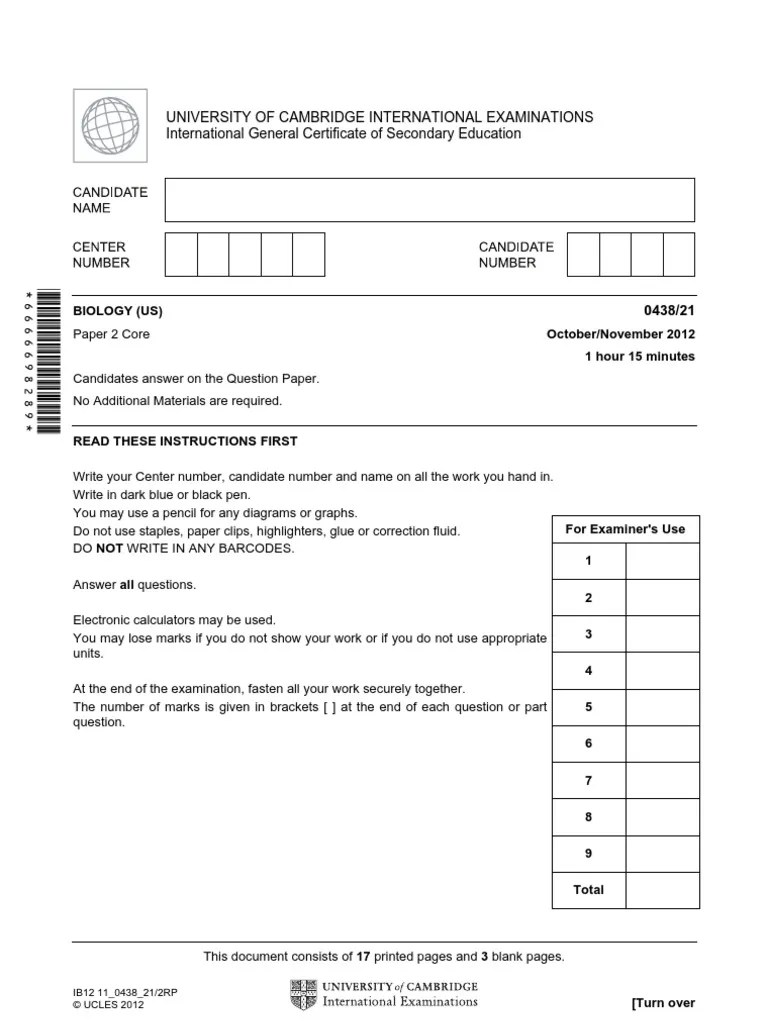 IGCSE 2012_Paper 2 november (1).pdf Ploidy Cell (Biology)