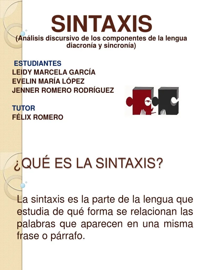 Diapositivas de La Sintaxis 2 Oración (Lingüística) Asunto