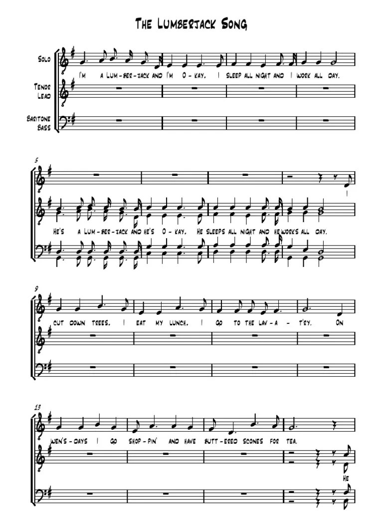 Lumberjack Song Vocal Music Entertainment (General)