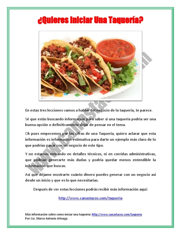 Taqueria Foods Marketing