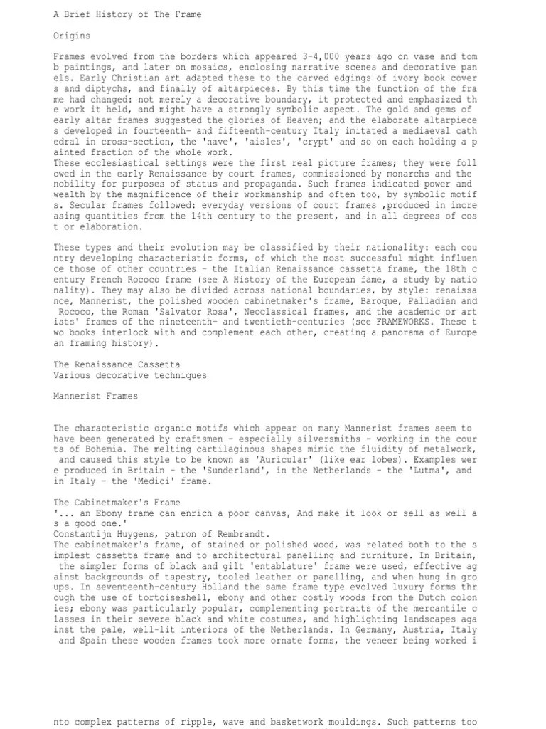 The History of The Picture Frame PDF Altarpiece Baroque