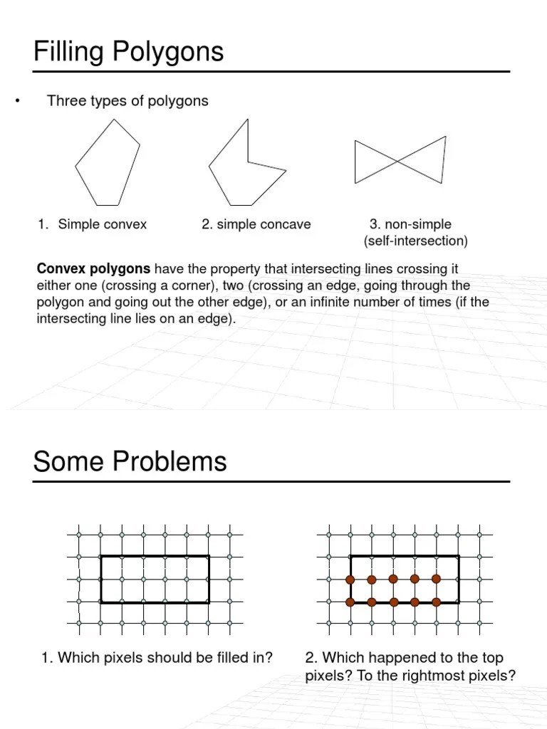 Filling Polygons Three Types of Polygons PDF Computer Graphics