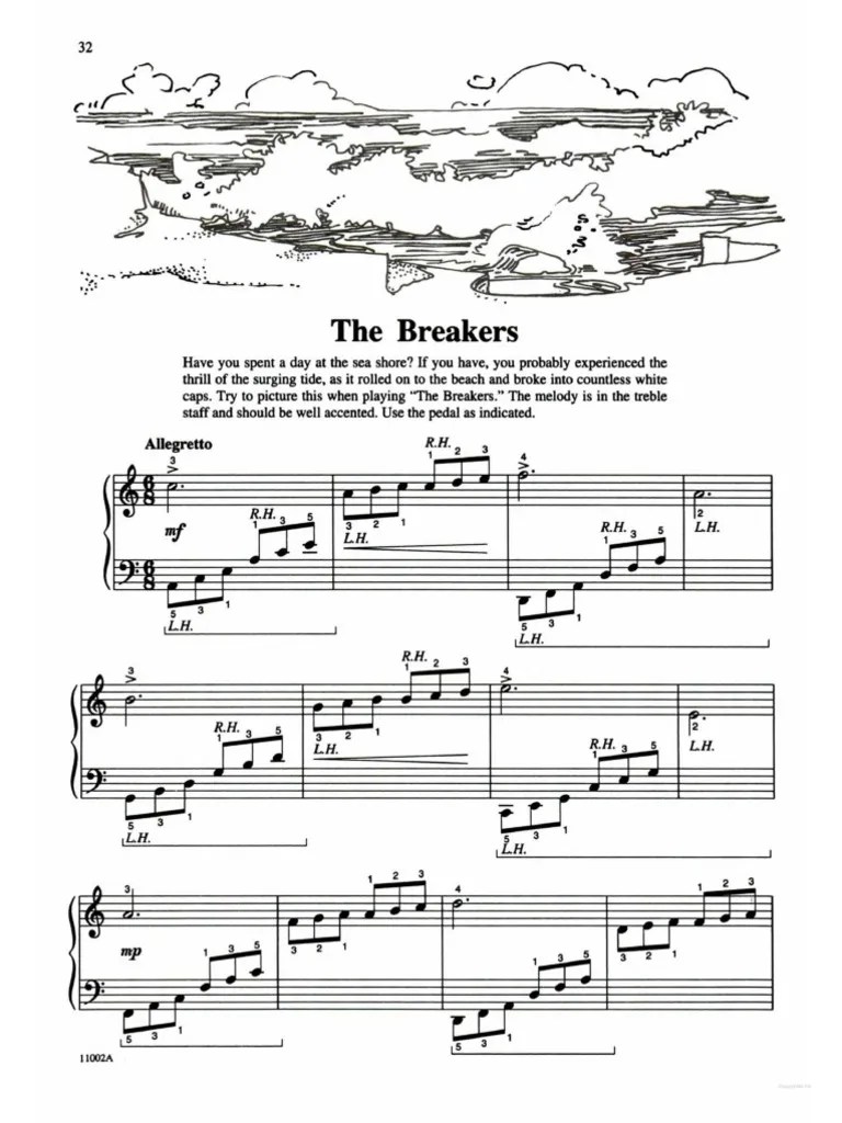 Michael Aaron Piano Course Lessons Grade 2 No.23 The Breakers (P.32)