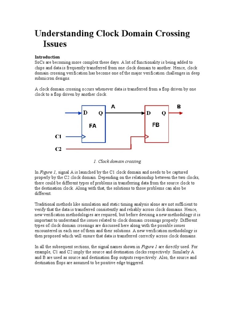 Understanding Clock Domain Crossing Issues PDF Formal Verification