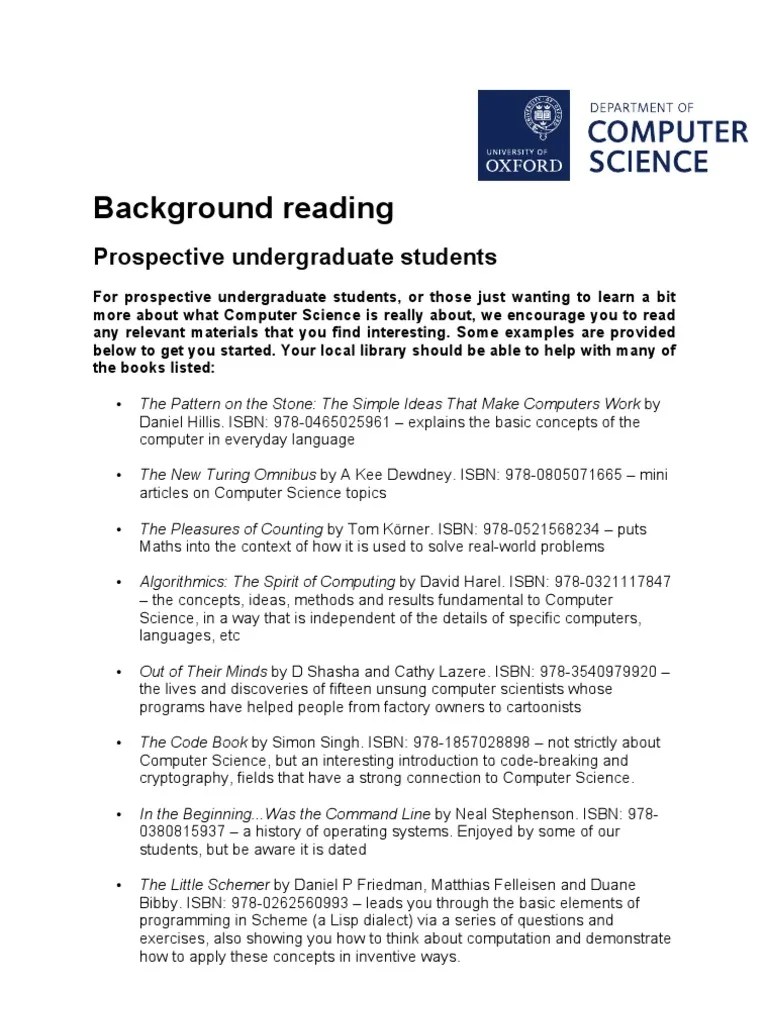 Background Reading PDF Computer Programming Computer Science