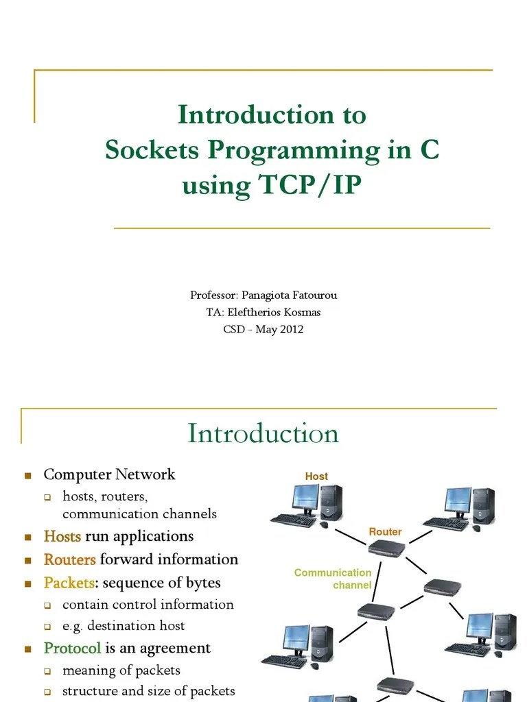TCP/IP Sockets in C Port Networking) Protocol Suite
