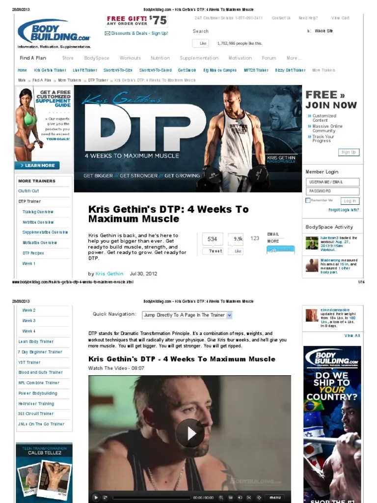 Kris Gethin DTP 4 Weeks To Maximum Muscle Determinants Of Health