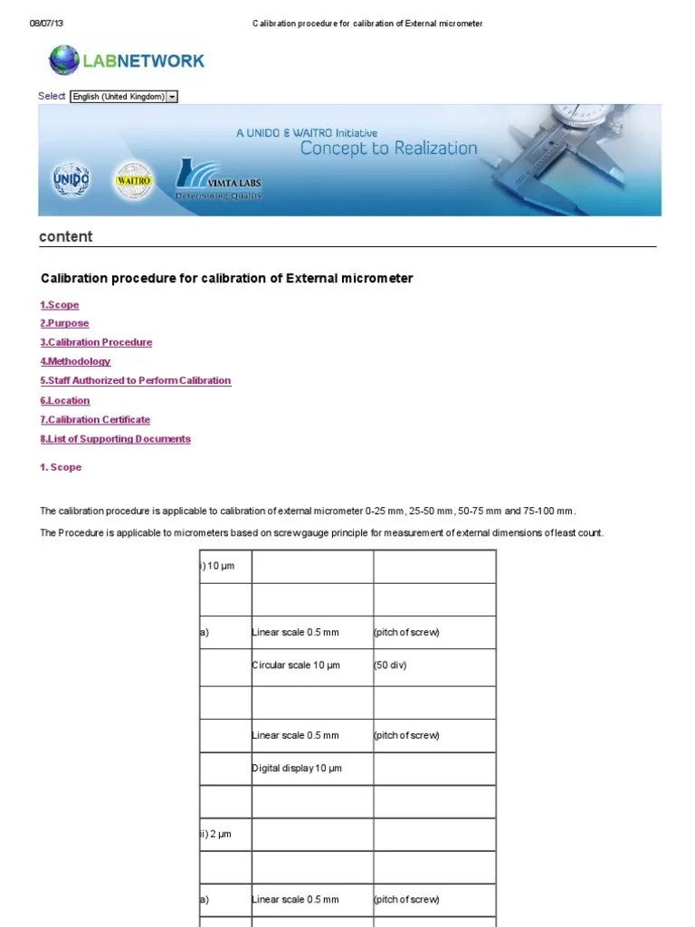 Calibration procedure for calibration of External micrometer.pdf