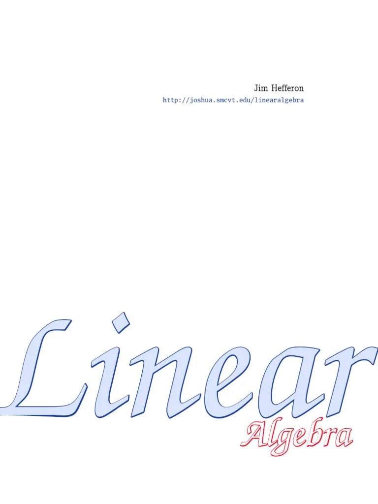 Linear Algebra Jim Hefferon Matrix (Mathematics) Determinant