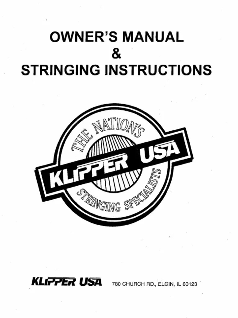 Klippermate Stringing Instructions PDF
