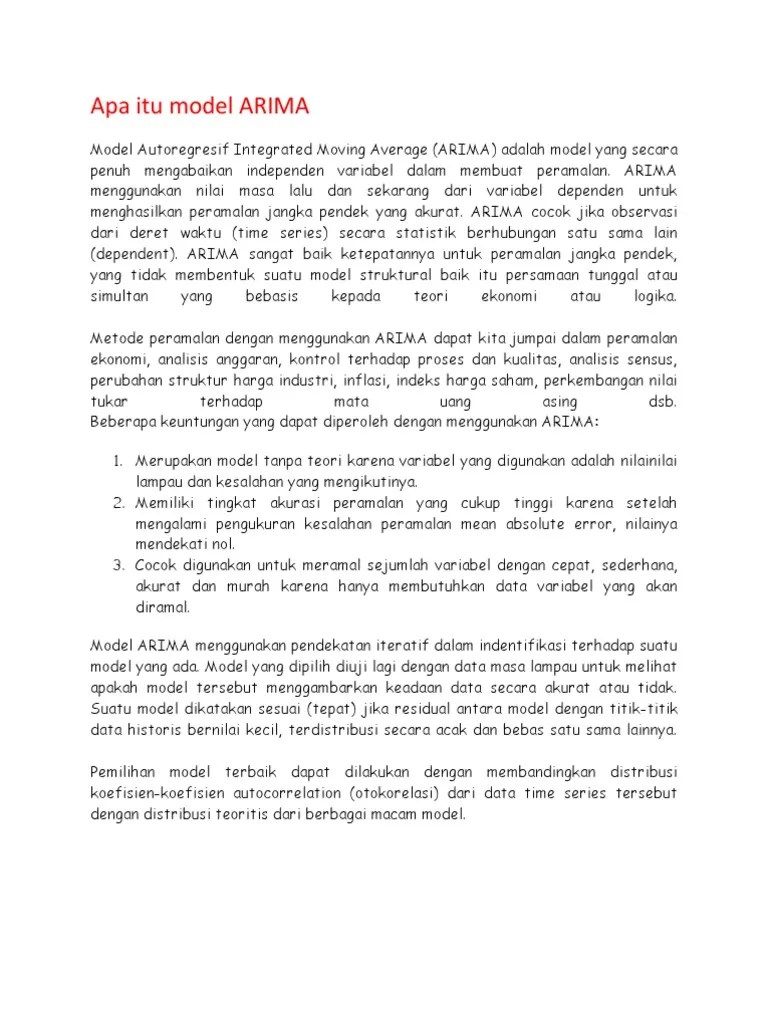 Apa Itu Model ARIMA