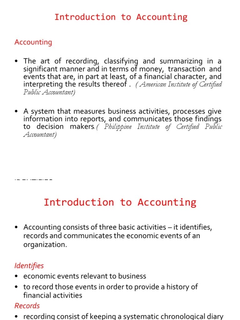 Introduction To Accounting 1 PDF Accounting Financial Statement