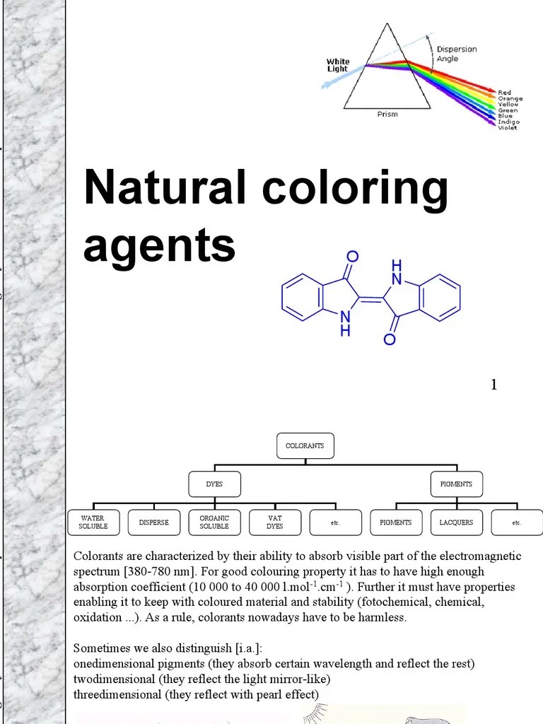 Natural Coloring Agents Download Free PDF Dye Chemical Compounds